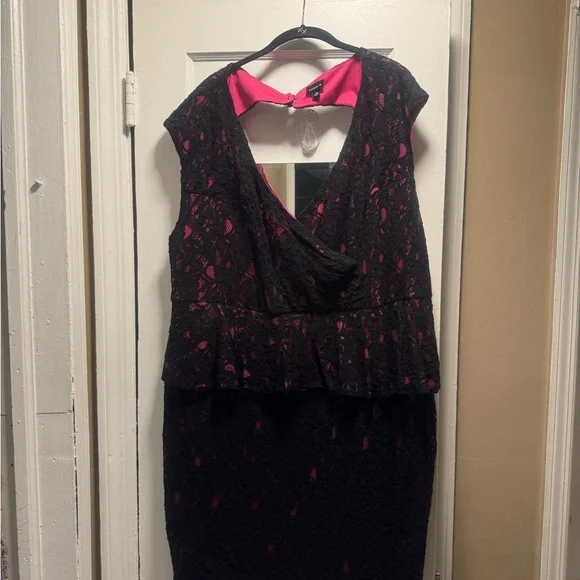 Torrid Black Lace Dress with Pink Lining - Picture 2 of 3